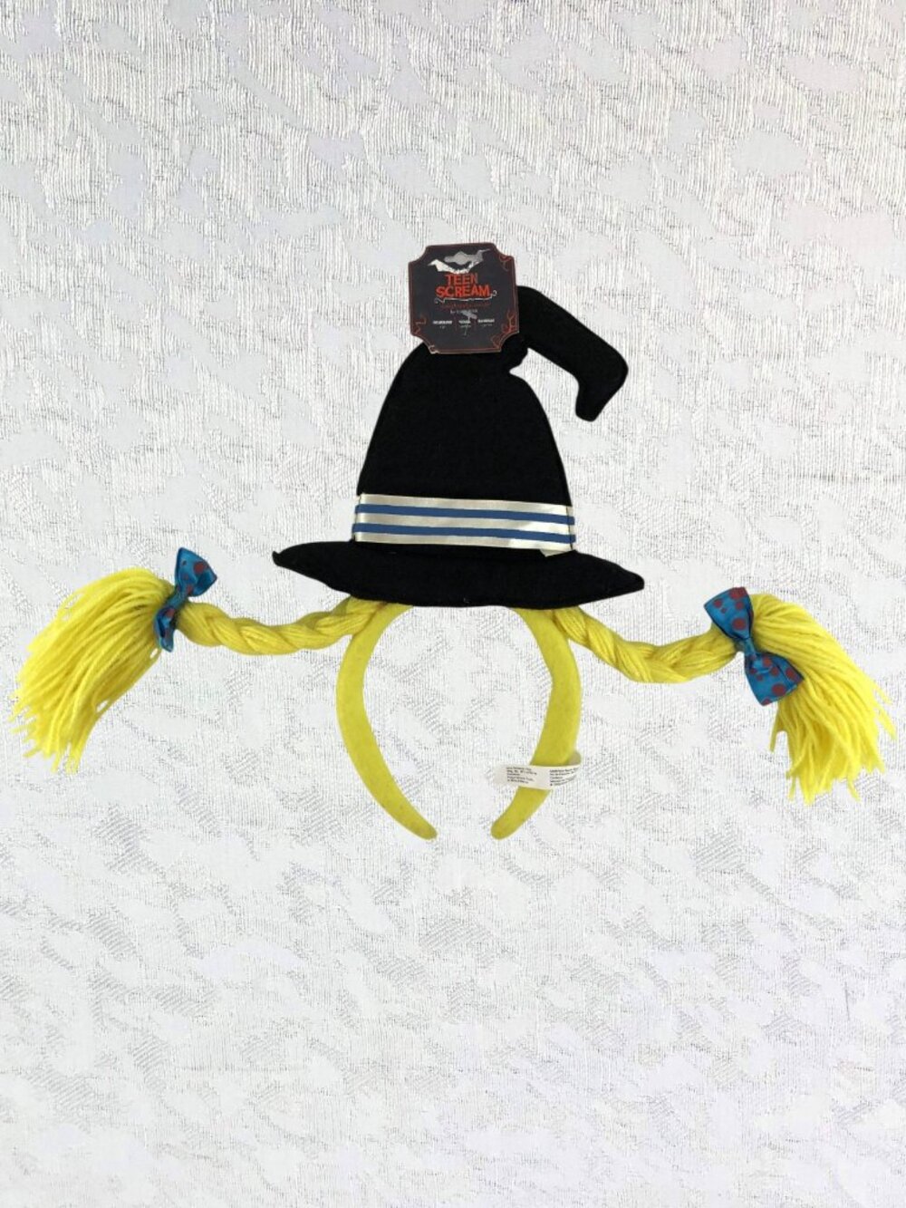 Hanover Teen Scream Witch Hat Yellow Braid Headband Costume Accessory NWT
